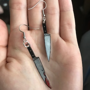 Knife Earrings Shrinky Dink