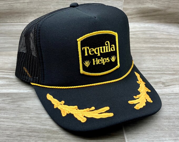 Tequila Helps Patch on Oak Leaf Trucker Hat snapback / Etsy