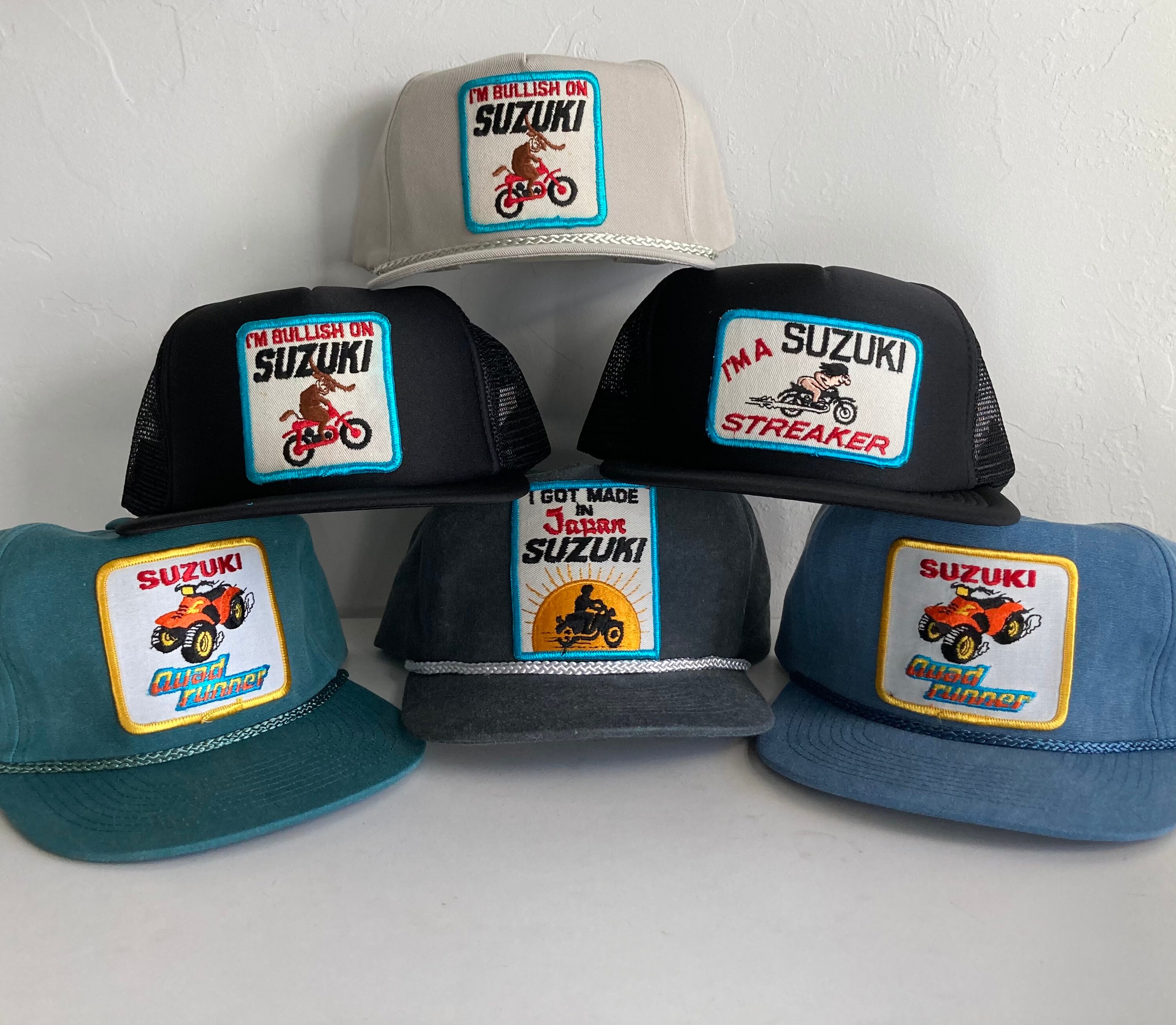 Vintage Suzuki Patch on Retro Rope Hat 