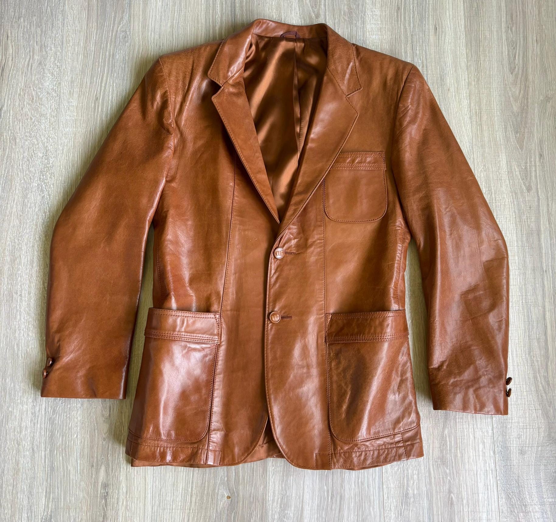 William Barry 70s Leather Shirt Vintage（Vintage Mens Bomber