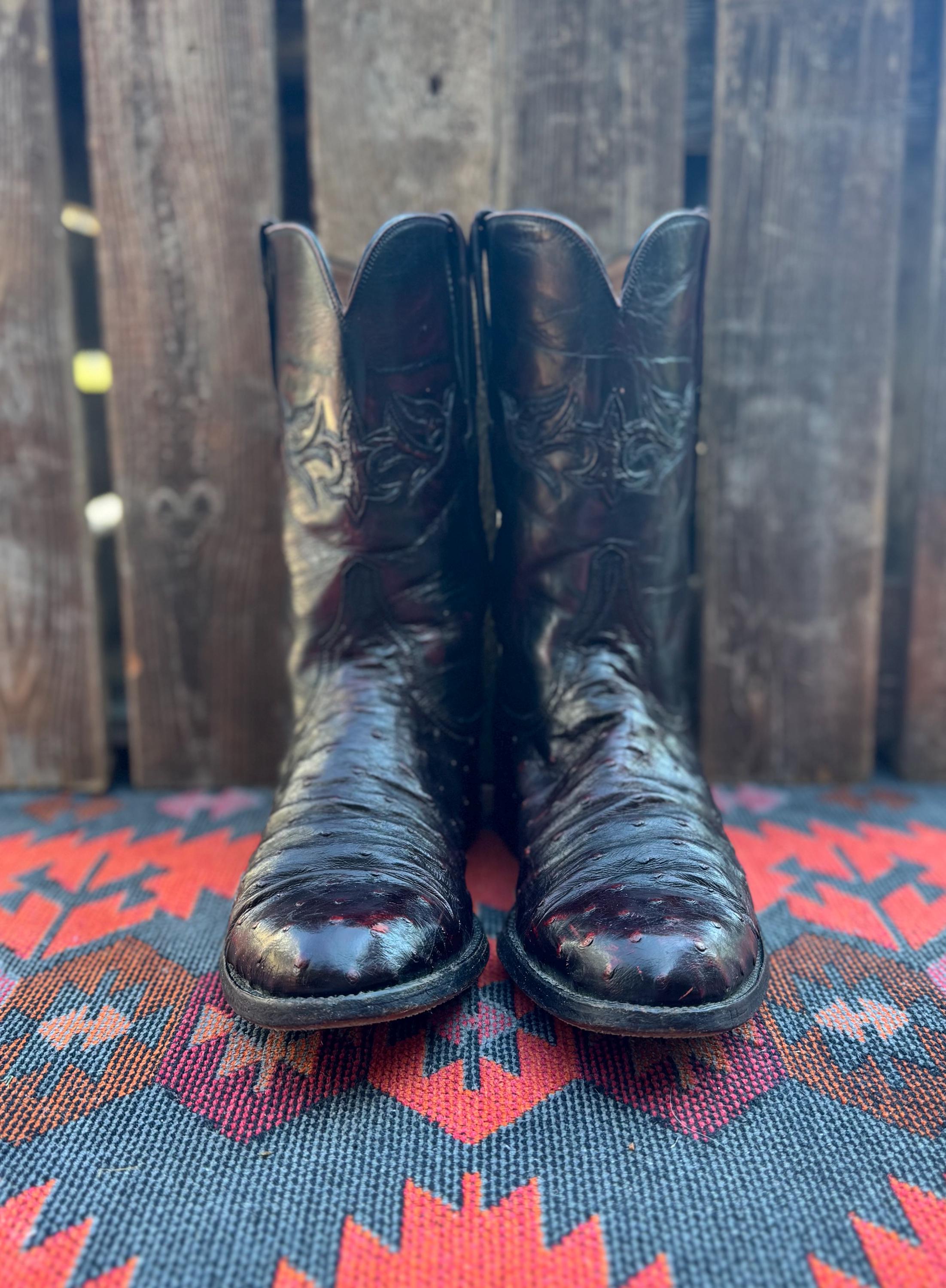 80s オーストリッチ！Justin ウエスタンブーツ 9 1/2D