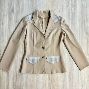 Vintage Beige/Plaid Western Sport Coat / Blazer (Womens Sm/Med)