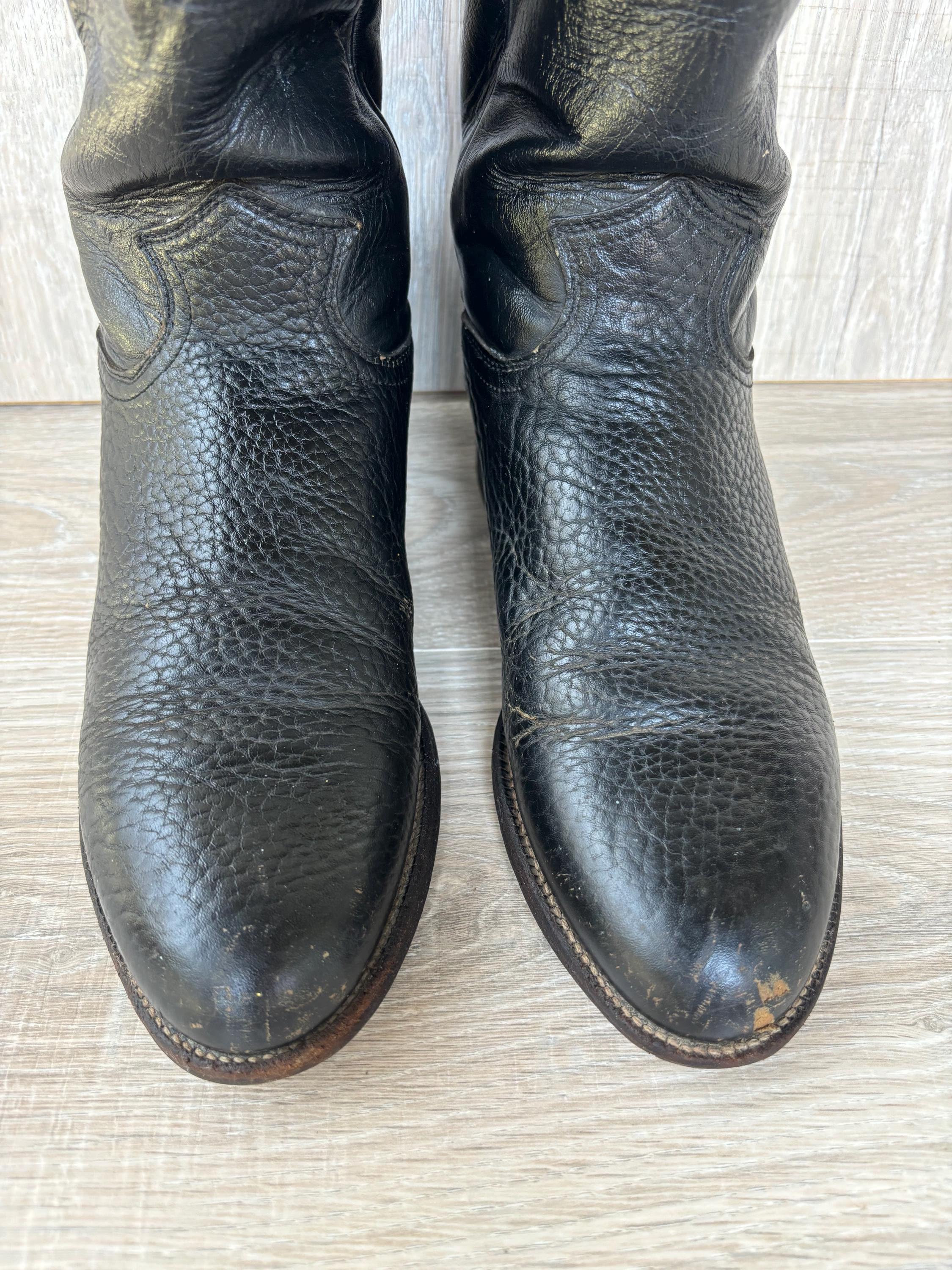 Plain black cowboy boots hotsell