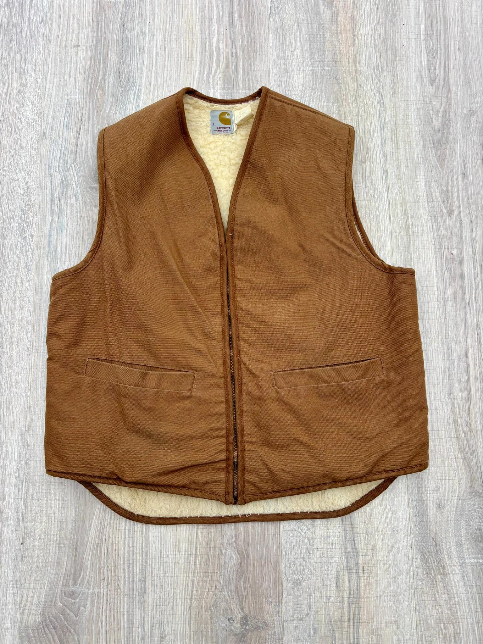Carhartt ボアベスト　USA製　80s Vintage 80s Carhartt Sherpa Lined Scovill Zip up Hunting / Work