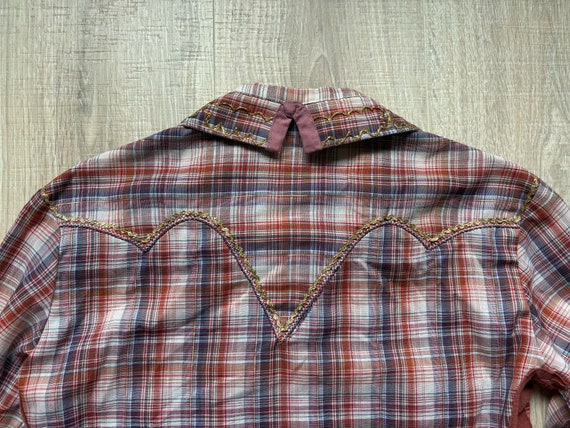 Small - Vintage 70s Kenny Rogers by Karman Plaid … - image 7
