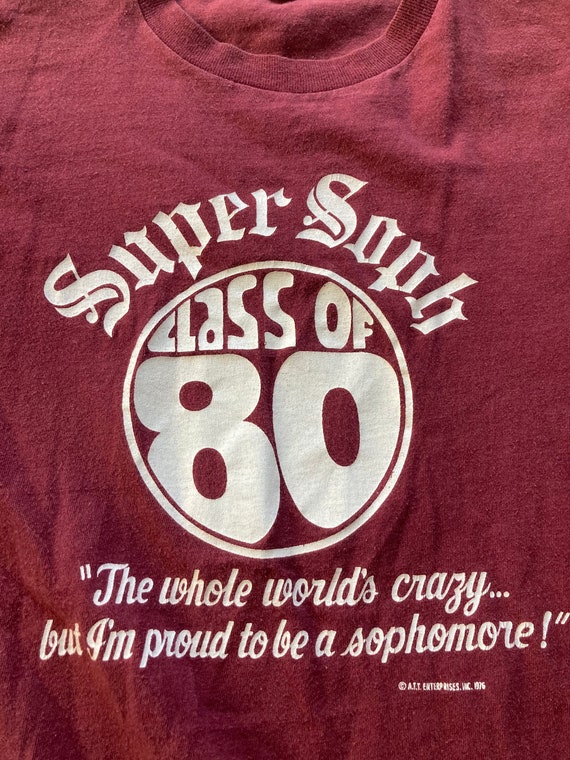 Small - Vintage 70s (c.1976) Class of 1980 Super … - image 2