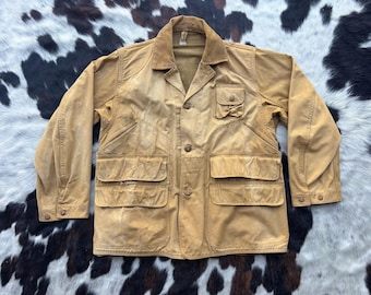 ジャケット・アウター 60's L'Esquimau corduroy hunting jacket 60's] French Vintage Printed Moleskin Lapel Hunting Jacket 