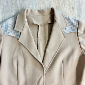 Manteau/blazer sport western beige/écossé vintage femmes, petit/moyen image 4