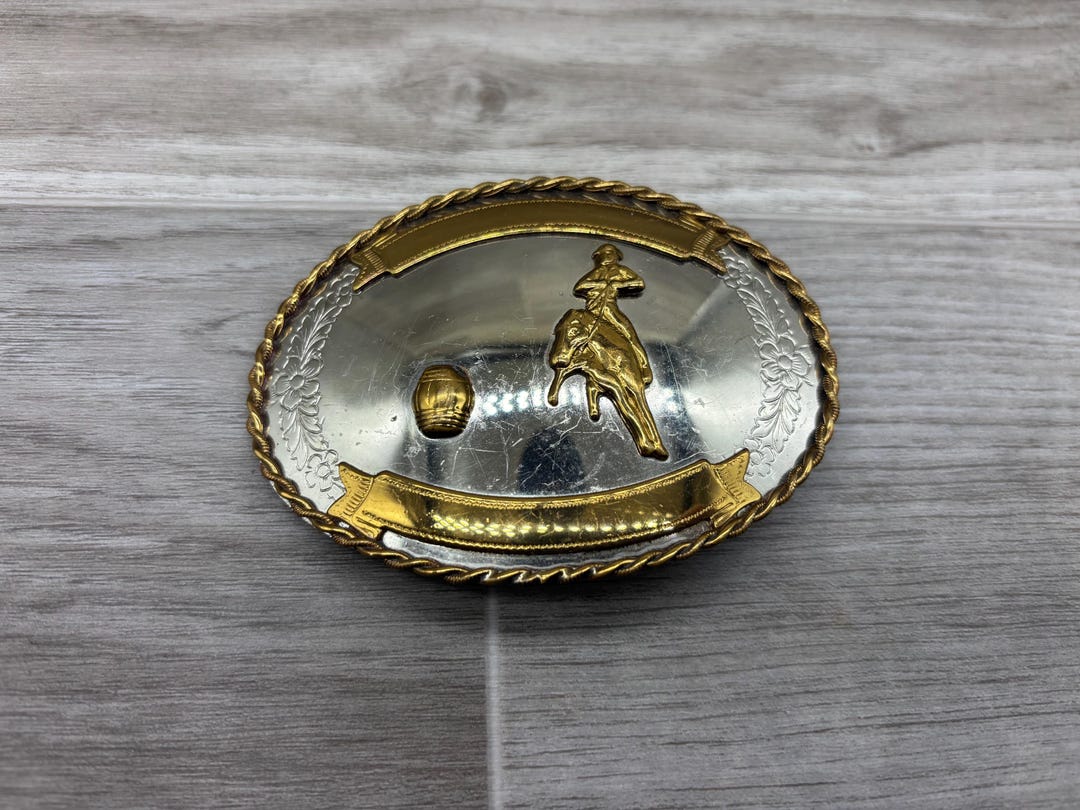 Vintage Rodeo / Barrel Racing Belt Buckle - Made in USA - Etsy