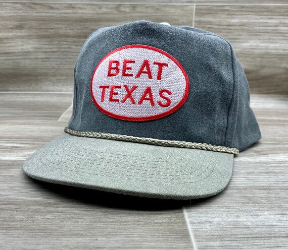 Red Beat Texas Patch on Retro Rope Hat 