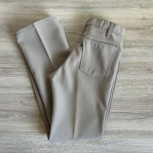 Vintage 70s Levis Beige Polyester Western Dress Jeans (29 waist)