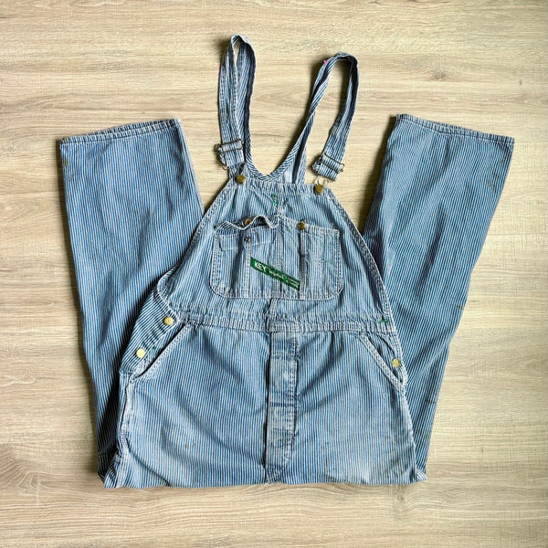 Vintage 90s Key Imperial Hickory Stripe Denim Overalls (Size L/XL)