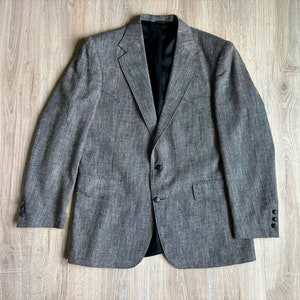 Large - Vintage 80s Pagano West Herringbone Western Sport Coat / Blazer (44L Chest)