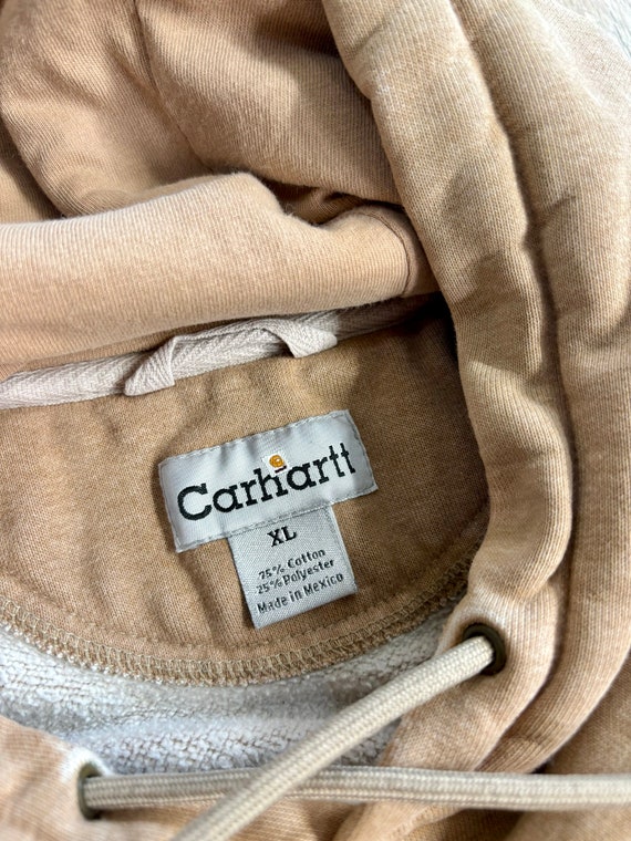 Classic Carhartt Beige R&R Construction Hoodie Sw… - image 5