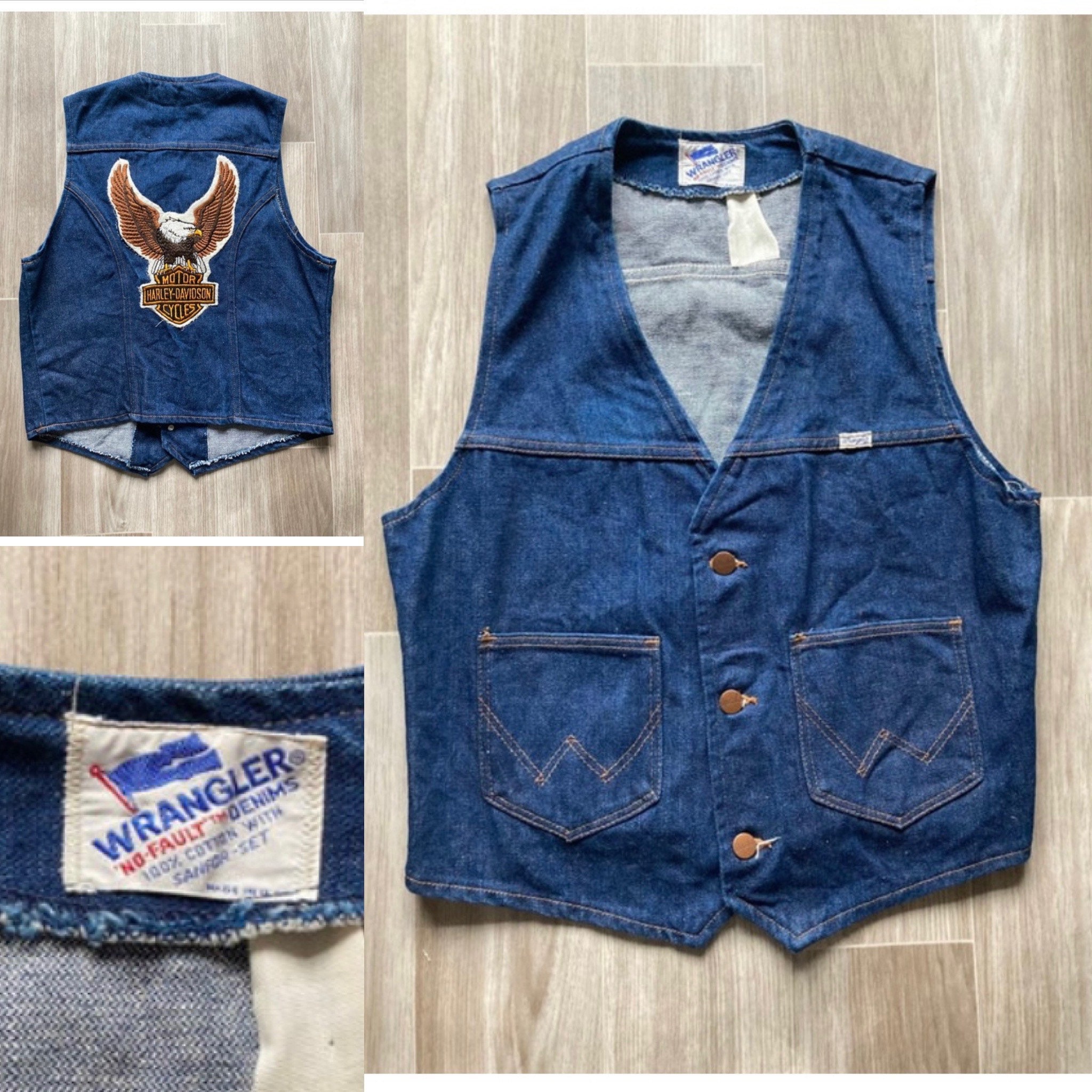 Vintage 70s Wrangler Denim Vest W 