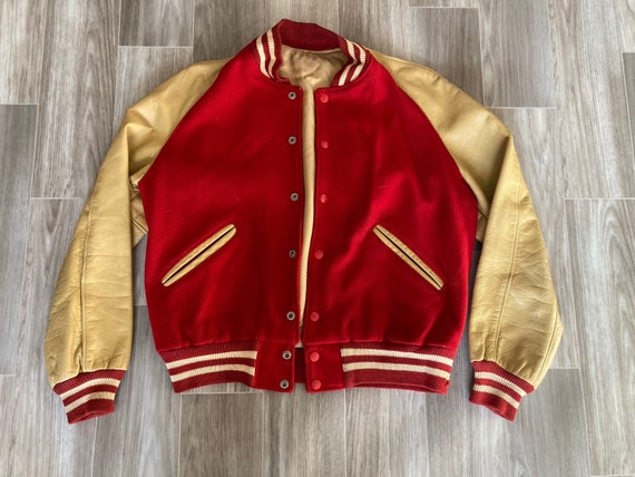 Vintage 40s/50s Letterman Jacket Leather and Wool