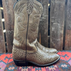 Vintage Laredo Western bottes de cowboy Roper en cuir noir Made In USA dames taille 8,5 - France