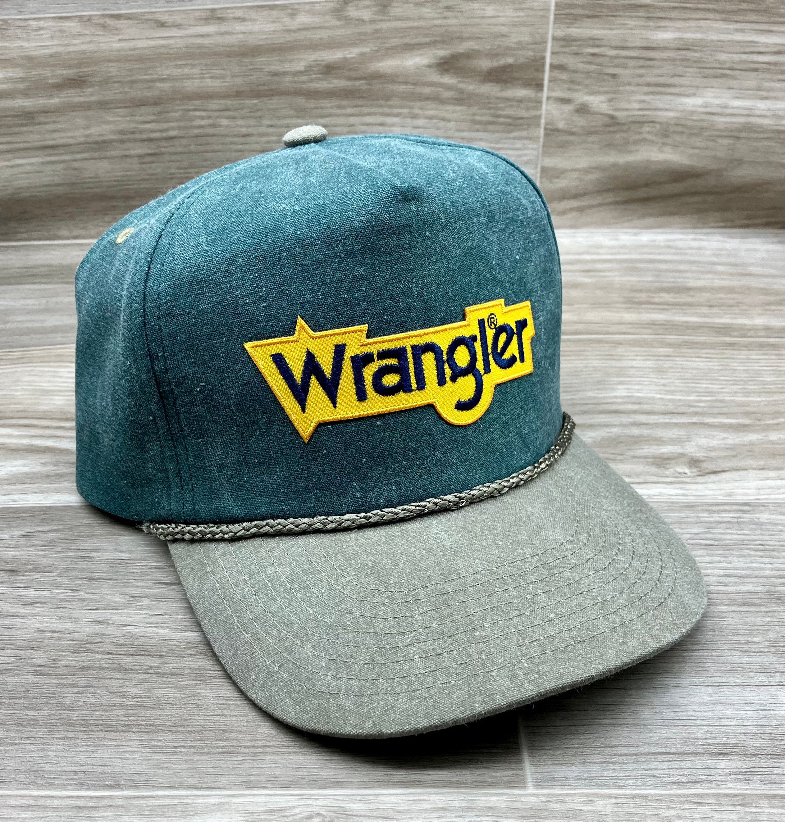 Large Wrangler Patch on Rope Hat With 