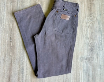Vintage 90s Wrangler Faded Gray/Purple Western Cowboy Cut Jeans (29 Waist)