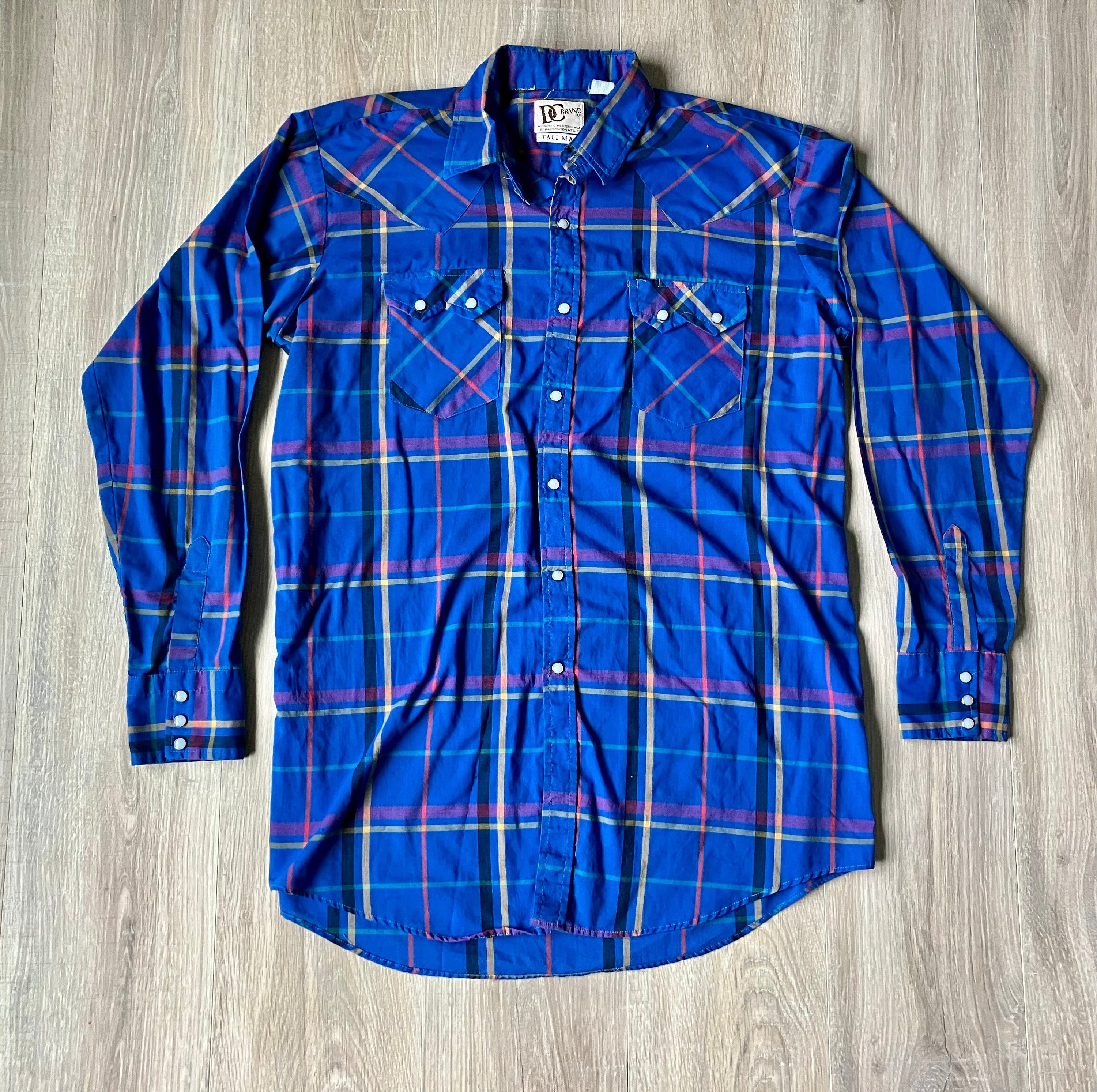 Large/XL - Vintage 80s DeeCee Plaid Western Pearlsnap Shirt