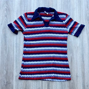 70s Nylon Polo Shirt - Etsy