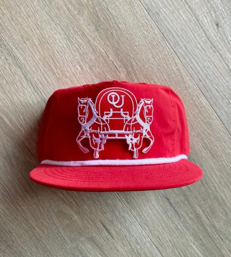 OU Oklahoma Sooner Horses Patch on Red 