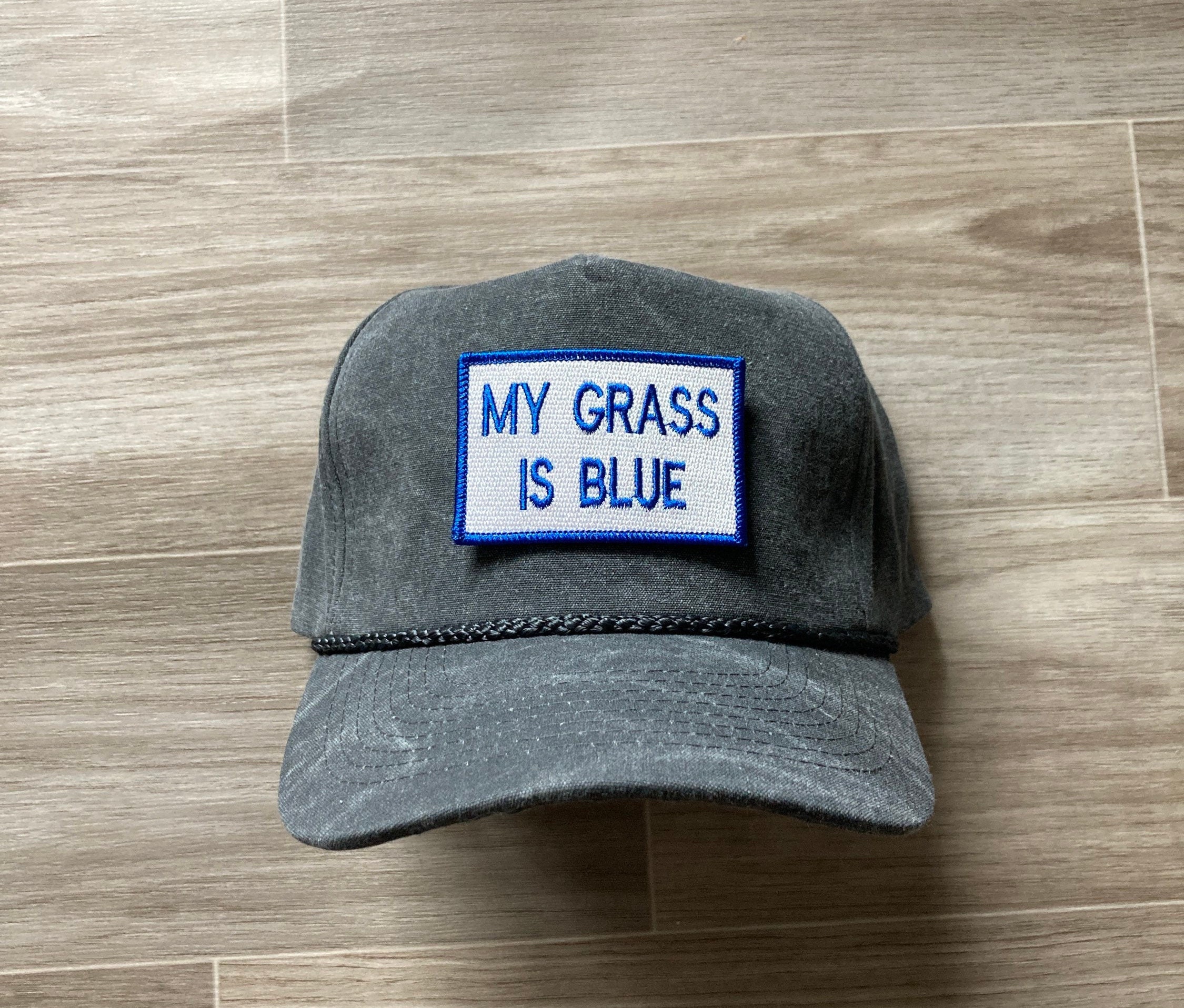 My Grass is Blue / Bluegrass Patch on Stonewashed Retro Rope Etsy