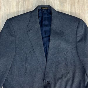 Classic Circle S Heathered Blue Western Sport Coat with arrows (Size L - 46 Chest)