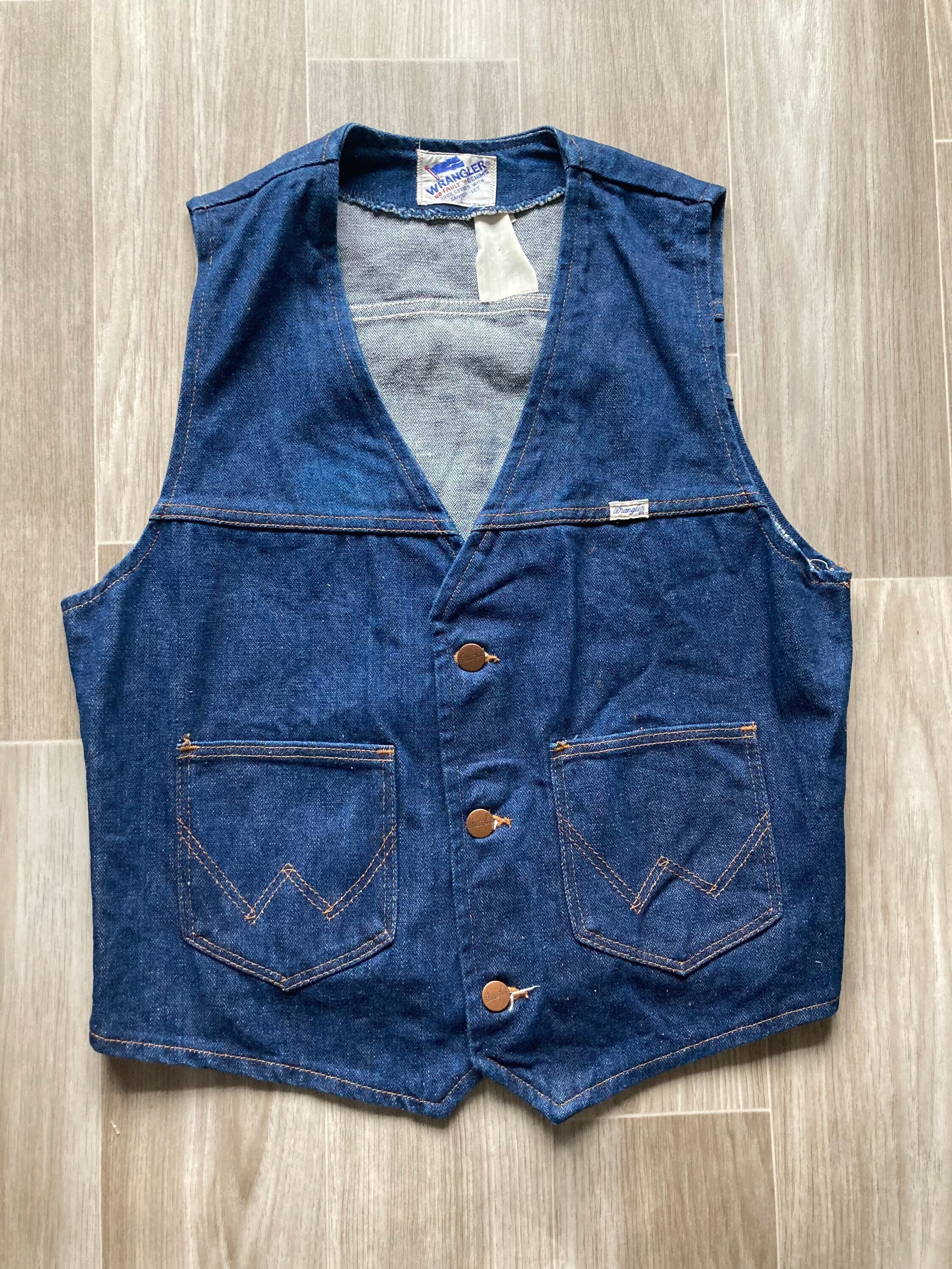 Vintage 70s Wrangler Denim Vest W 