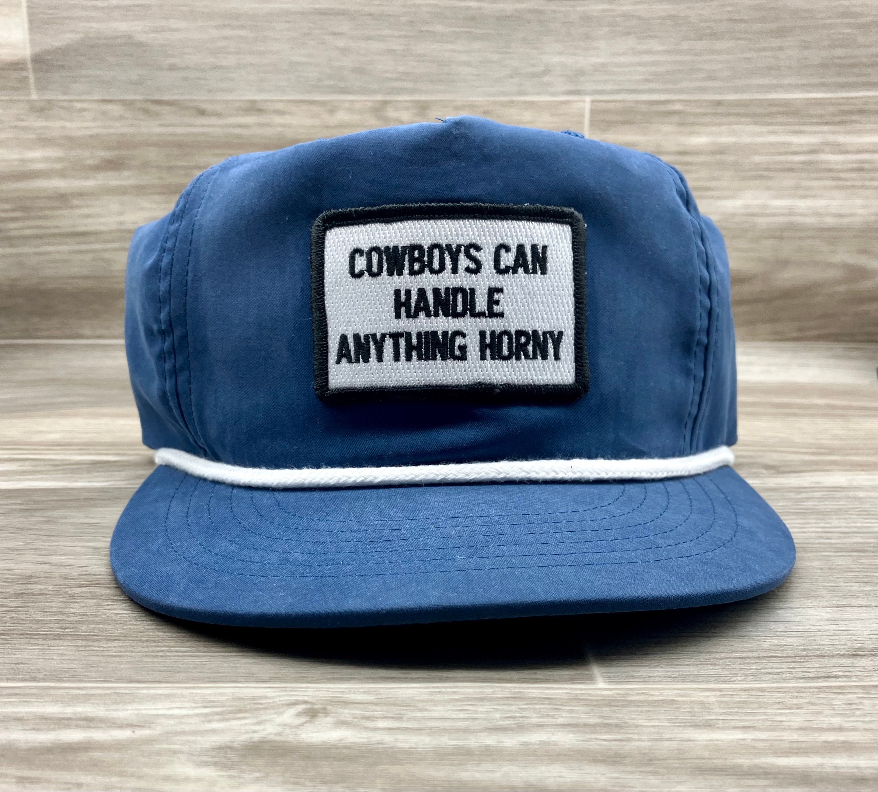 Horny Cowboy Patch B\u0026W on Blue Poly 