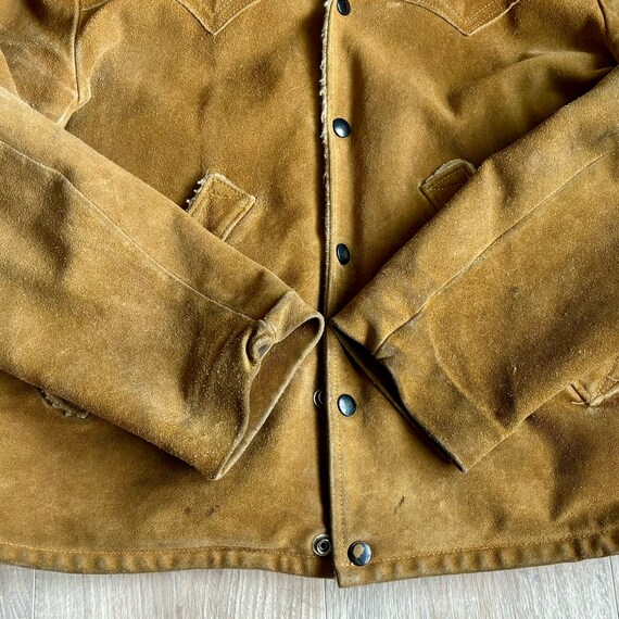 Vintage 50s/60s Jo-O-Kay Leather Sherpa Lined Wes… - image 6