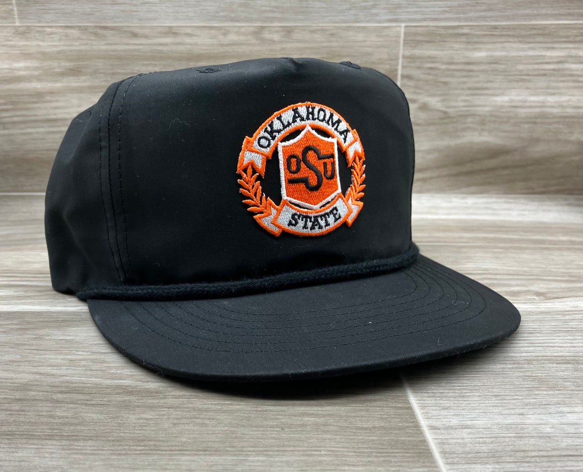 Vintage OSU Patch on Black Poly Rope Hat oklahoma State - Etsy