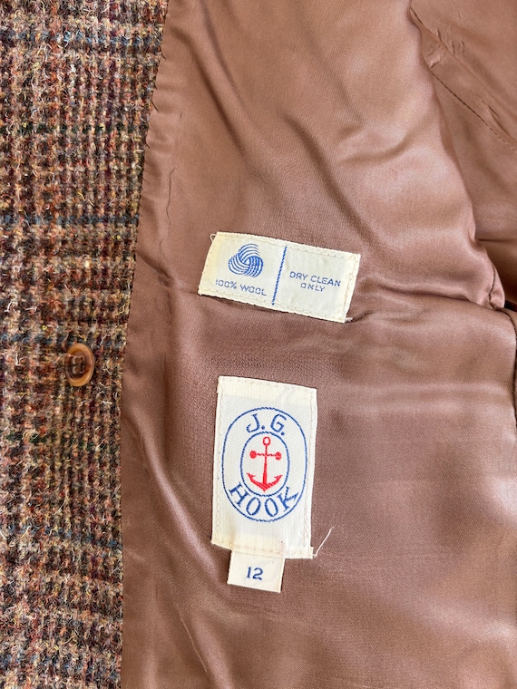 Women's Medium - Vintage 80s Cropped Plaid Wool B… - image 7