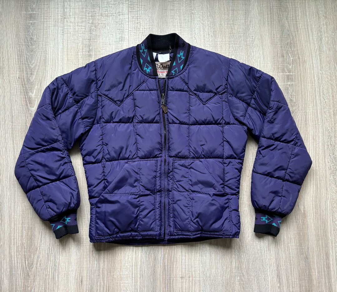 Vintage 90s Walls Purple / Aztec Western Puffer Jacket size - Etsy