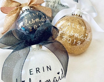 personalized bridesmaid ornaments