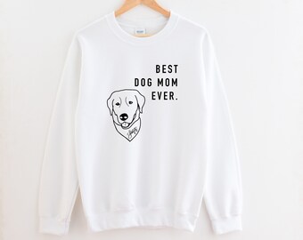 Custom Dog Mom Sweatshirt-Personalized Hand-drawn Pet’s Photo - Dog Lovers Gift - Dad gift