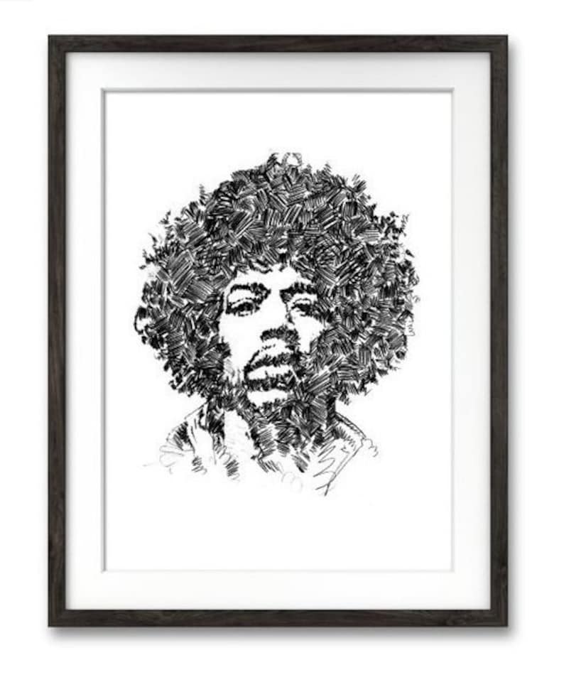 JIMI HENDRIX Art Print Etsy