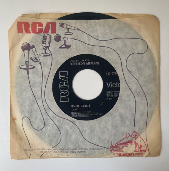 Buy Vintage Vinyl 45 RPM Jefferson Airplane White Rabbit Somebody