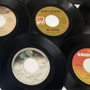 Vinyl Record Assortment 45 RPM 7 inch Lot of 8 Albums Music Lover Audiophile Retro Vintage Collection