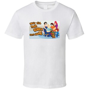 Wacht tot je vader krijgt home Retro Cartoon Vintage T Shirt