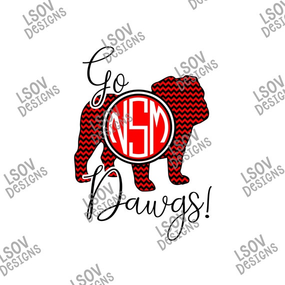 Download Go Dawgs Monogram Digital Download Georgia Bulldogs Png Etsy