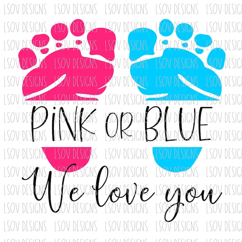 Download Pink or Blue We love you PNG & SVG digital download | Etsy