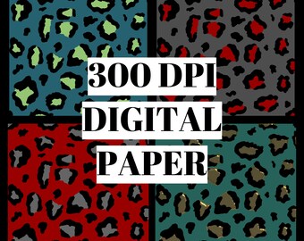 HANDDRAWN Leopard Digital Paper Pack *300 DPI *JPG* 4 Included - Etsy