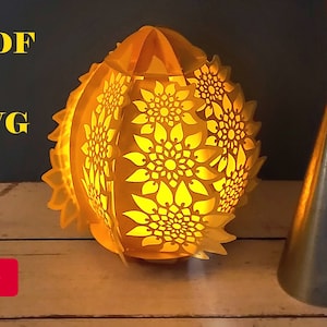 Lanterna girasole 3D rapida fai da te, modello senza colla, file PDF e SVG per il download immediato