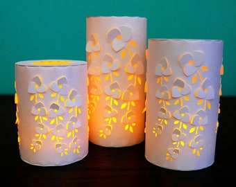 DIY Blossom Luminaries Template SVG and PDF files for download