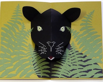 DIY Pop-up Panther Card Template SVG and PDF files for instant download