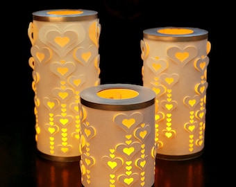 DIY Cascading Hearts Luminaries Template SVG and PDF for download