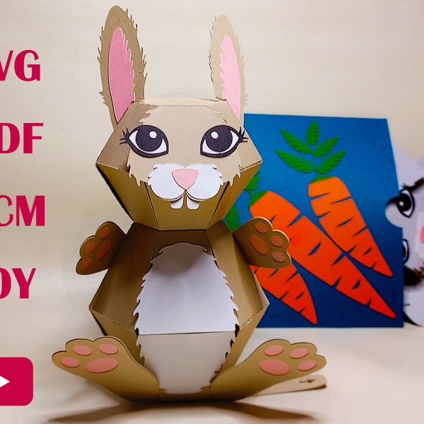 DIY Pop-up Bunny Surprise Ball Modèle SVG et PDF à télécharger instantanément