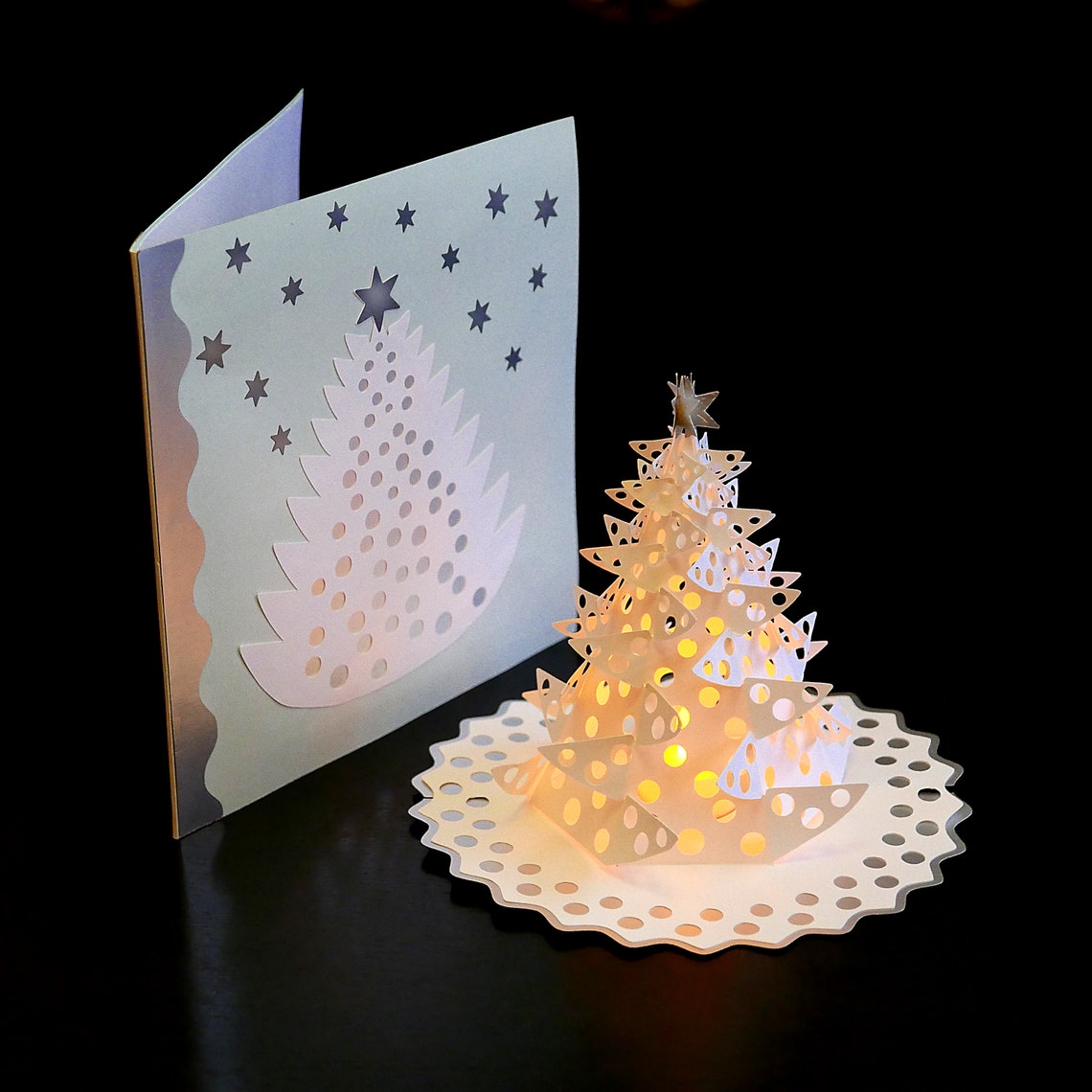 DIY Pop-up Christmas Tree Card Template SVG and PDF files for | Etsy