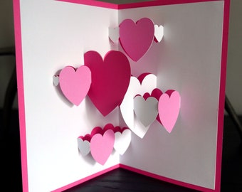 DIY Pop-up Heart Valentine Card Fichiers SVG et PDF à télécharger instantanément